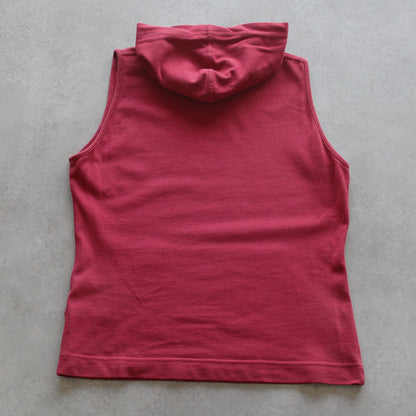 Thomas Burberry Embrioed Sleeveless Hooded Top (Woman-M)