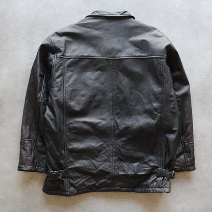 Vintage Brown Leather Jacket – Zip Up (Man-L)