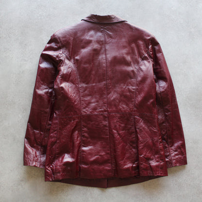 Vera Pelle Burgundy Leather Blazer (Woman-L)