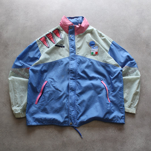 Diadora Federazione Italiana Giuoco Calcio Vintage Windbreaker (Man-XL)