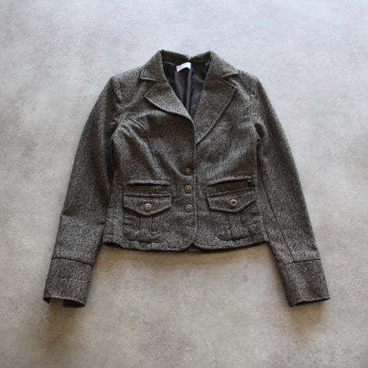 Motivi Grey Tweed Cropped Blazer (Woman-M)