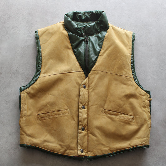 Vera Pelle Vintage Reversible Puffer Leather Vest (Man-XL)