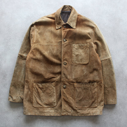 Vintage Brown Leather Workwear Jacket (Man-XXL)