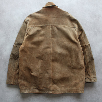 Vintage Brown Leather Workwear Jacket (Man-XXL)
