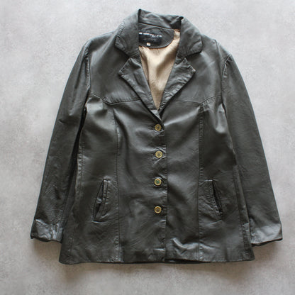 Vera Pelle Dark Green Genuine Leather Jacket (Woman-L)